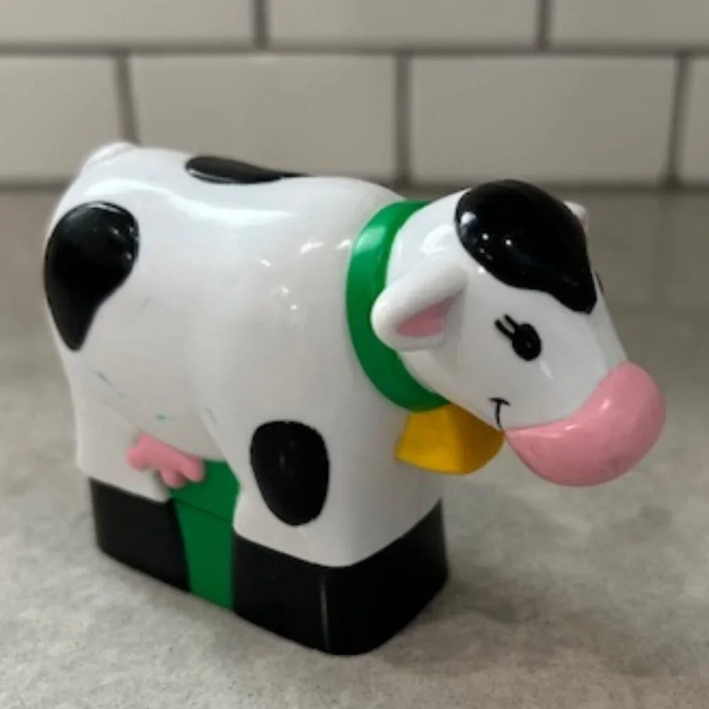 Mega Bloks First Builder Diary Cow Replacement Black and White with Bell